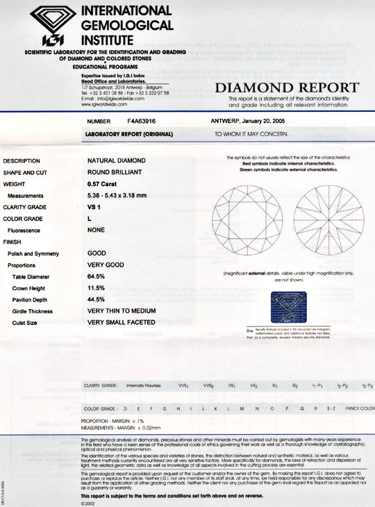 Foto 9 - Diamant, Top Gutachten IGI!, Brillant 0,57ct VS1, D5563