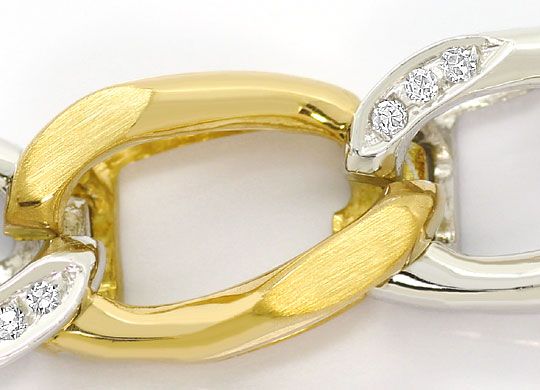 Foto 2 - Gold Panzer Armband 0,40ct Diamanten Gelbgold-Weißgold, S3122