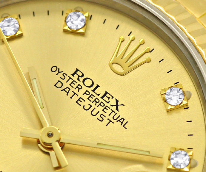 Foto 3 - Rolex Datejust Diamant Zifferblatt Medium Uhr Stahlgold, U2331